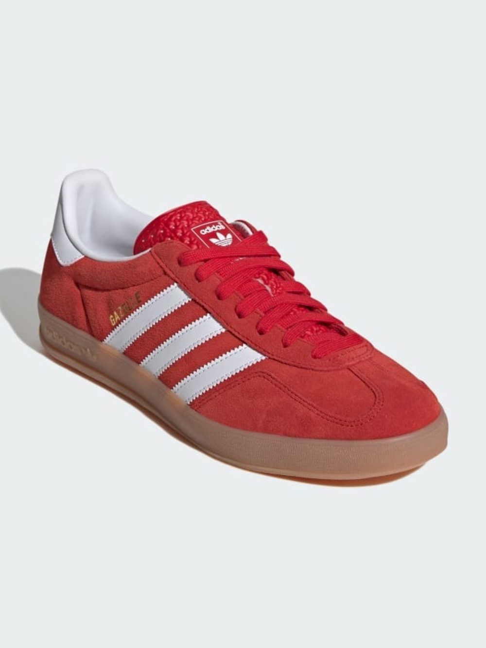 adidas Gazelle Low-Top Sneakers in Red and White - Picture 9 of 10
